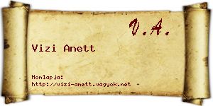 Vizi Anett névjegykártya